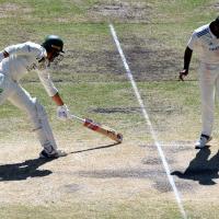 Mitchell Starc is run out by a direct hit from Rishabh Pant