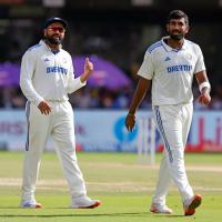 Rohit Sharma with Jasprit Bumrah