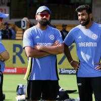 Head Coach Gautam Gambhir, Captain Rohit Sharma and Vice-Captain Jasprit Bumrah