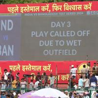 Play called off on Day 3 due to wet outfield.