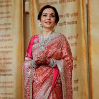 Nita Ambani looks resplendent in a heavily embellished sari