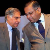 Ratan Tata and Tata Sons chief N Chandrasekaran (right)/File image