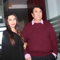 Karisma Kapoor with her dad, Randhir Kapoor