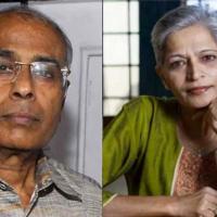 Dr Dabholkar (left) was murdered in 2013, Gauri Lankesh (right) in 2017