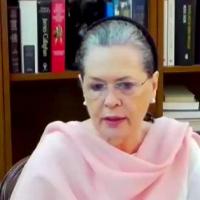 Sonia Gandhi at the CWC meeting