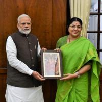 BJP MP Locket Chatterjee with PM Modi in a file pic