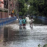 A waterlogged street in Kolkata