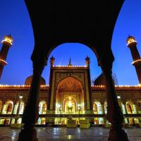 Illuminated Jama Masjid on the eve of Eid-ul-Fitr