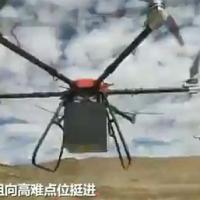 A video grab of the drones delivering meals to Chinese troops