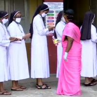 Voting underway at a polling station in Thiruvananthapuram.