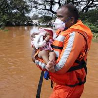 NDRF rescues a baby in Kolhapur