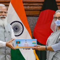 PM Modi and Bangladesh PM Sheikh Hasina in Dhaka in March