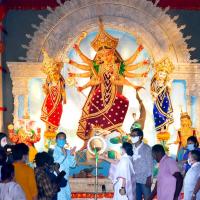 Durga puja was not held in 2020 due to Covid and the one in 2021 was also subdued