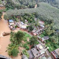 The Navy drops relief material in Kottayam