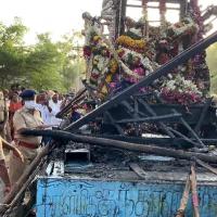 11 people were electrocuted in temple chariot blaze in April