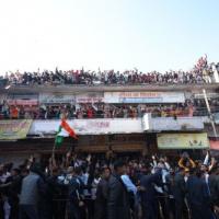 Crowds along the Yatra in Rajasthan