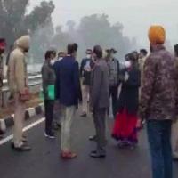 The Centre's 3-member panel at the Ferozepur-Moga highway