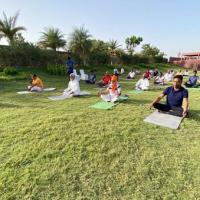 BJP MLAs perform Yoga at a resort in Jaipur