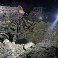 Damage after an explosion in Przewodow, a village in eastern Poland near the border with Ukraine. Pic: Reuters