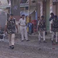 Police deployment in a trouble-hit area of Nalanda district of Bihar/ANI
