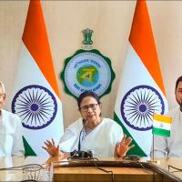 Mamata Banerjee with Bihar CM and Dy CM last month