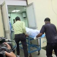 Nikki Yadav's body being brought to Delhi's Deen Dayal Upadhyay Hospital/ANI Photo