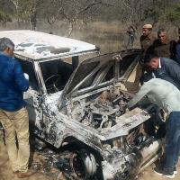 The vehicle in which the two men were burnt.
