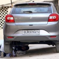 FSL team conducts an inspection of the car in the Kanjhawala death case/Ayush Sharma/ANI Photo