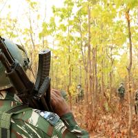 Security forces during an anti-Maoist operation/ANI file image
