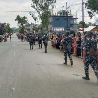 Security personnel patrolling in Churachandpur district of Manipur/ANI Photo