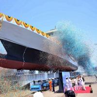 Anti-submarine warfare shallow water craft vessel being launched in Chennai/Navy/Twitter