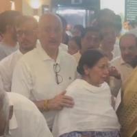 Anupam Kher at the Versova crematorium