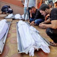 People killed in Israeli strikes.  Mohammed Salem/Reuters