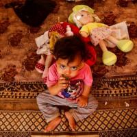 A Palestinian child at a hospital. Ibraheem Abu Mustafa/Reuters