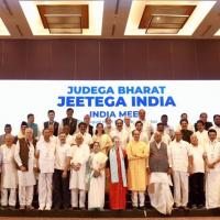 INDIA bloc leaders during meeting in Mumbai, September 1, 2023/ANI