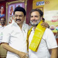 MK Stalin with Rahul Gandhi in Coimbatore