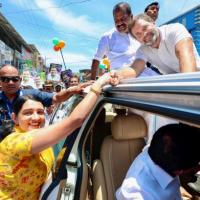Rahul Gandhi campaigning in Wayanad