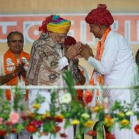 Narendra Modi at the rally in Rajasthan