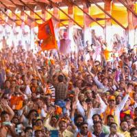 Crowds at a Modi rally in Agra