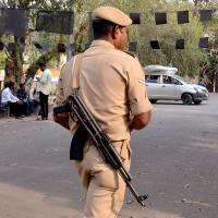 A cop on duty in Assam