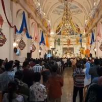 People attend midnight mass prayers at Sacred Heart Basilica Church on the occasion of Christmas in Puducherry/ANI on X