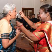 Sitharaman with President Murmu on Thursday