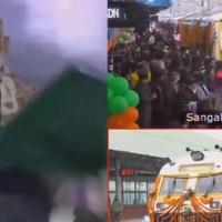 PM Narendra Modi virtually flags off the first electrified trains of the Kashmir valley/Courtesy PIB