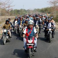 Assam CM on a bike rally