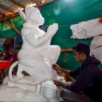 An idol of Hanuman being made in Ayodhya