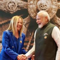 Giorgia Meloni shared this image with Modi on X