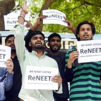 NEET-UG aspirants protest in New Delhi/ANI Photo