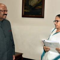Governor CV Ananda Bose and CM Mamata Banerjee/File image