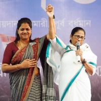 Mamata Banerjee with a TMC candidate
