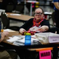 An election official in Milwaukee